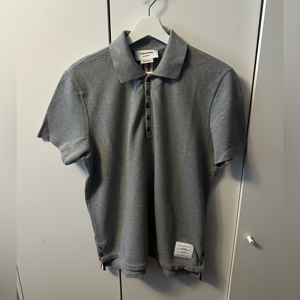 Thom Browne Charcoal Polo Shirt